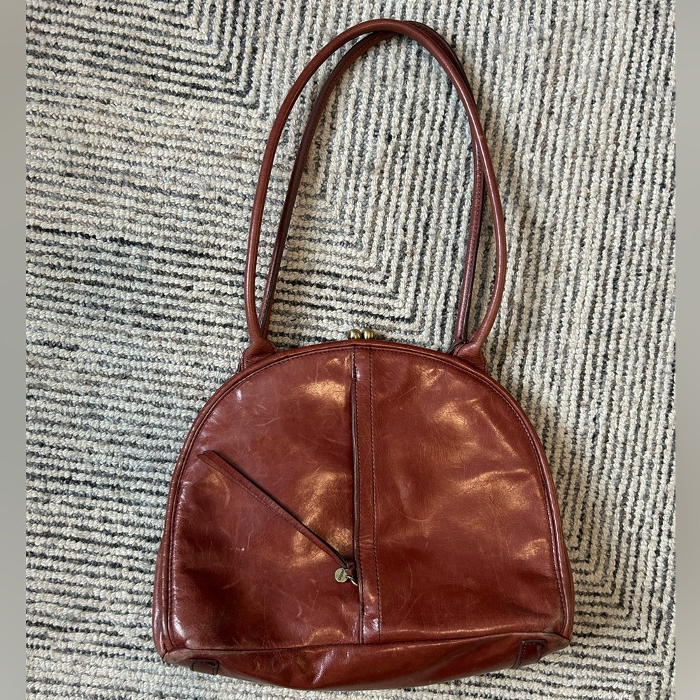 HOBO Brown Leather Clutch Purse Shoulder Round Bag